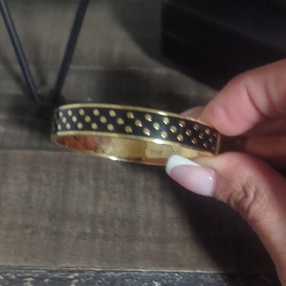 Gold and Black Polka Dot Bangle - Picture 4 of 4